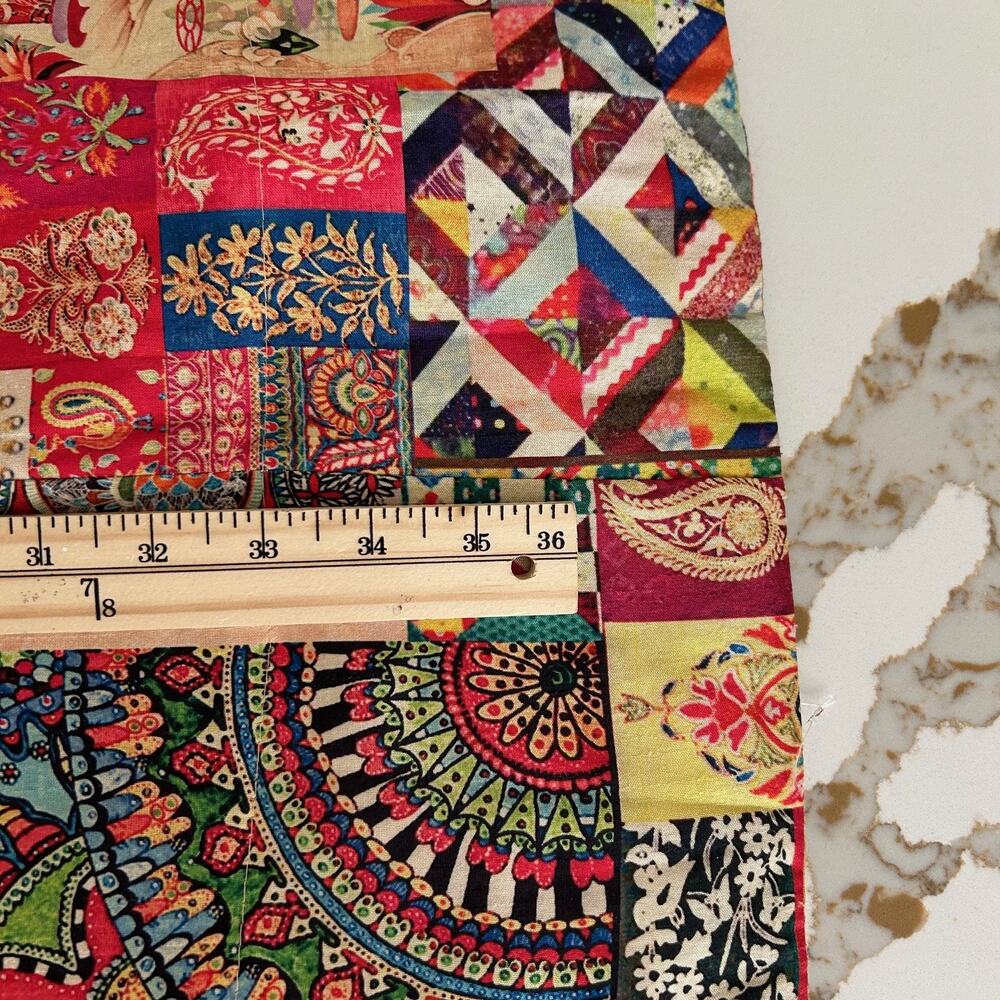 Patchwork Maxi Skirt Full Multicolor Funky Tie Cl… - image 8